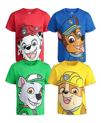 Nickelodeon Little Boys Paw Patrol Chase Marshall Rubble Rocky 4 Pack Graphic T-Shirts to