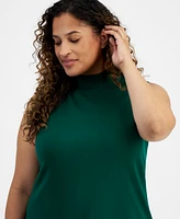 Jm Collection Plus Size Mock-Neck Sleeveless Sweater, Created for Macy's