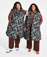 Nina Parker Trendy Plus Camo Maxi Puffer Vest