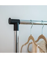 Iris Usa Adjustable Double Rod Clothes Rack, Garment Rack, Clothing Rack with Wheels