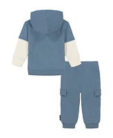 Calvin Klein Baby Boy Fleece Hoodie and Cargo Joggers Set, 2 piece