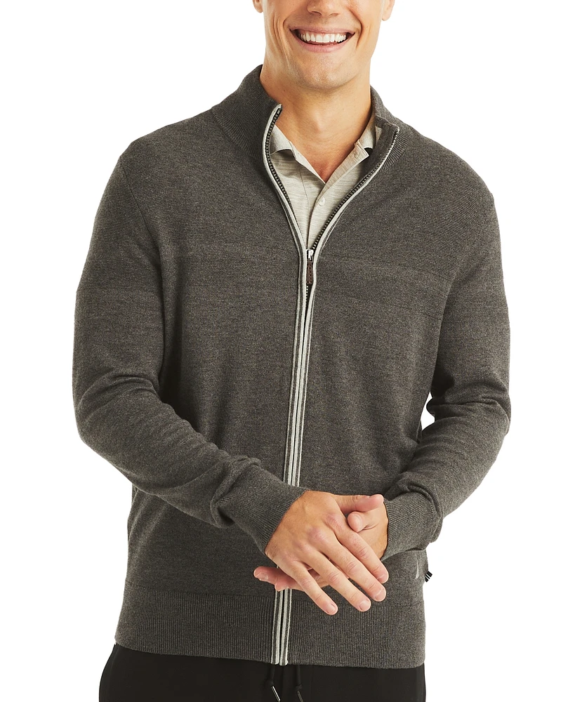 Nautica Men's Navtech Mock-Neck Full-Zip Sweater