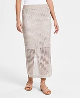 Bar Iii Women's Sparkle-Crochet Pull-On Maxi Skirt, Created for Macy's