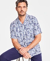 Club Room Men's Floral Silk-Blend Short-Sleeve Button-Down Shirt, Created for Macy's