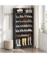 Tribesigns Tall Shoe Cabinet, 9 Tiers 40-45 Pairs Heavy Duty Wood Freestanding Shoe Storage Cabinet