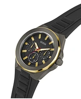 Guess Men's Multi-Function Black Silicone Watch 46mm