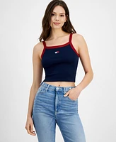 Tommy Jeans Women's Contrast-Edge Badge Logo Tank Top