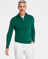 Club Room Men's Cable Knit Quarter-Zip Cotton Sweater, Created for Macy's