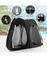 Costway Outdoor 7.5FT Portable Pop Up Shower Privacy Tent Dressing Changing Room Camping