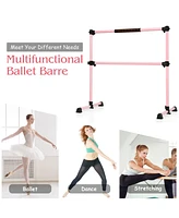 Costway Portable Ballet Barre 4ft Freestanding Adjustable Double Dance Bar