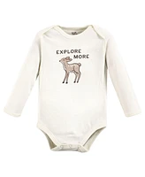 Touched by Nature Baby Boys Organic Cotton Long-Sleeve Bodysuits, Dreamy Woodland