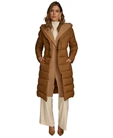 Donna Karan New York Women's Belted Hooded Puffer Coat