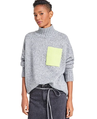 Hugo Women's Scuple Patch-Pocket Colorblocked Sweater