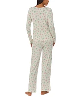 Lauren Ralph Women's 2-Pc. Long-Sleeve Scoop-Neck Long Pants Pajama Set