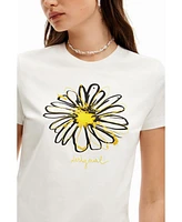 Desigual Women's Daisy illustration T-shirt