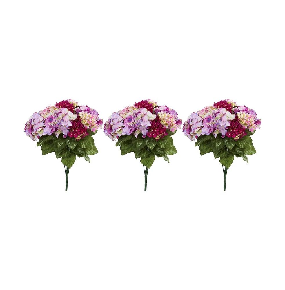 Slickblue Hydrangea Artificial Plant for Lifelike Home Decor (Set of 3)