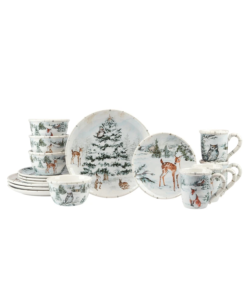 Certified International Winter's Frost 16 Pc. Dinnerware Set, Service for 4