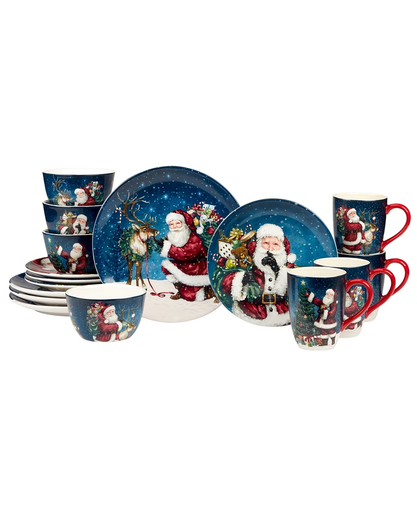 Certified International Santa's Secret 16 Pc. Dinnerware Set, Service for 4