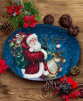 Certified International Santa's Secret Oval Serving Platter