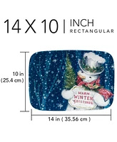 Certified International Snowman Greetings Rectangular Serving Platter