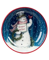 Certified International Snowman Greetings Serving Bowl