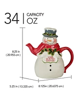 Certified International Snowman Greetings 3D Santa Teapot