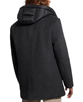 Guess Men's Peacoat with Removable Nylon Hooded Inset