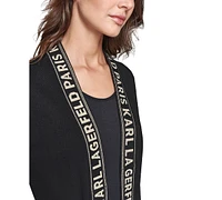 Karl Lagerfeld Paris Women's Logo-Tape Duster Cardigan