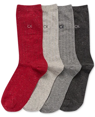 Calvin Klein Women's 4-Pk. Sparkle Holiday Dress Crew Socks