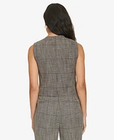 Calvin Klein Women's Five-Button Houndstooth Vest