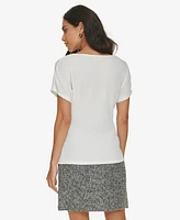 Calvin Klein Women's Short-Sleeve Cowlneck Blouse