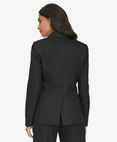 Calvin Klein Women's One-Button Pinstriped Blazer