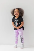 Disney Girls Nightmare Before Christmas Sally Jack Skellington T-Shirt and Leggings Outfit Set to