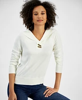 Nautica Jeans Women's Sailor-Collar Long-Sleeve Sweater