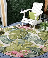 Safavieh Barbados Indoor/Outdoor BAR596Y 6'6"x6'6" Round Area Rug