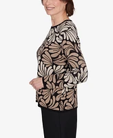 Alfred Dunner Petite Classics Geometric Ombre Scroll Sweater