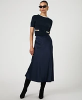 French Connection Women's Ennis Satin Midi Skirt