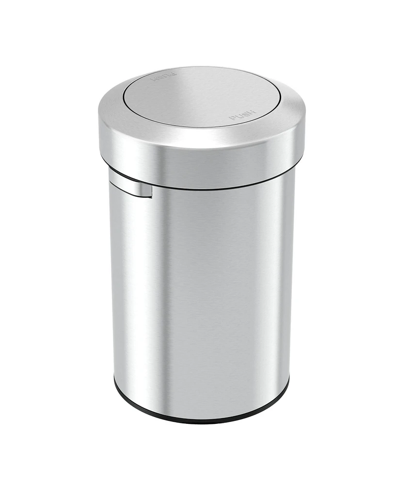 iTouchless Titan Stainles Steel Swing Top Trash Can 17 Gallon Silver