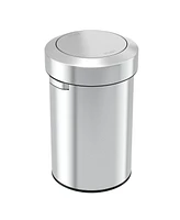 iTouchless Titan Stainles Steel Swing Top Trash Can 17 Gallon Silver