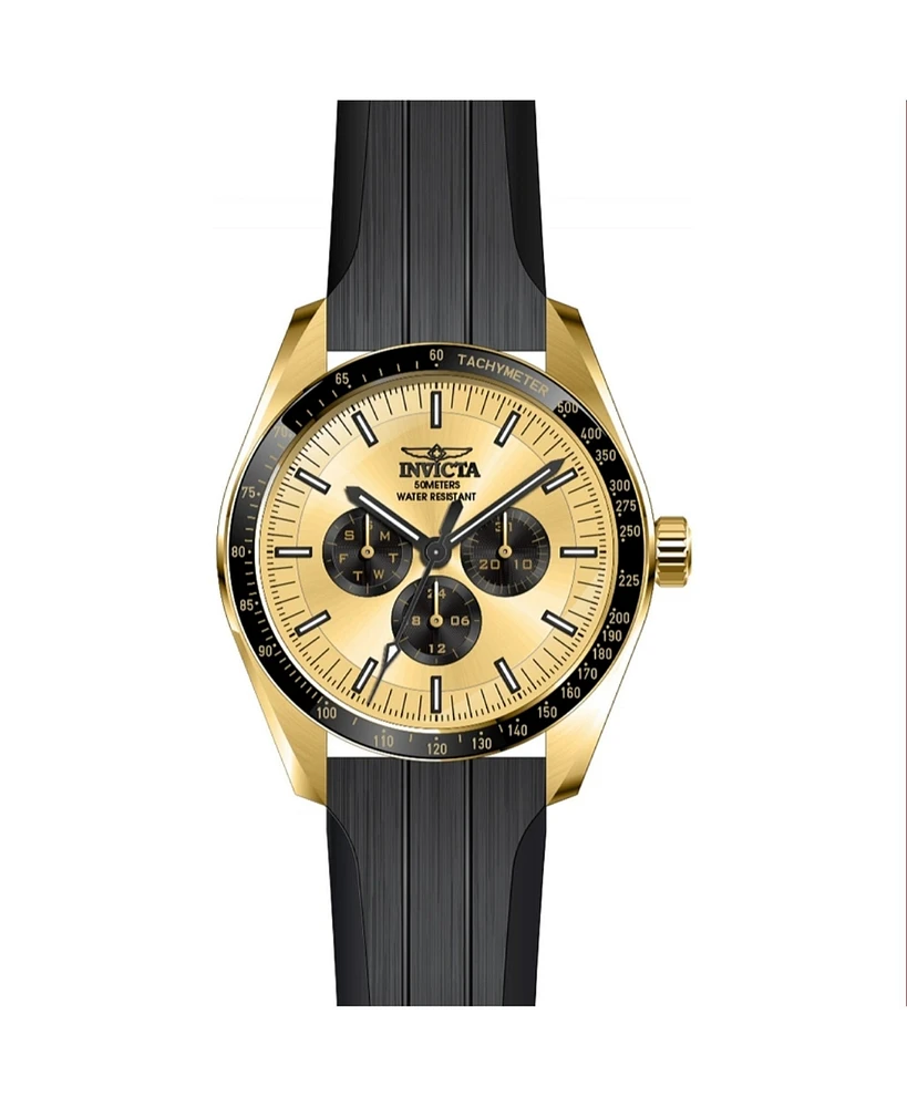 Invicta Men's 45969 Specialty Quartz Chronograph Gold, Black Dial Watch