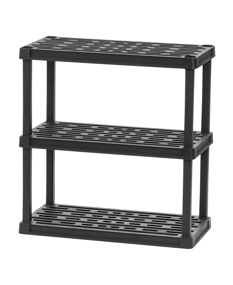 Iris Usa 3-Tier Shelving Unit, 38" Fixed Height, Large Storage Organizer for Home, Garage, Basement, Shed, and Laundry Room, 36"W x 18"D x 38"H, Made