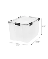 Iris Usa Qt. Plastic Storage Bins with Sealed Lids, Clear Gasket Box