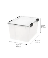 Iris 2 Pack 46.6qt Weatherpro Airtight Plastic Storage Bin with Lid and Seal and 4 Secure Latching Buckles