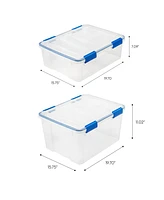 Iris 44 Quart and 26.5 Quart WeatherPro Storage Box Combo with Durable Lid and Seal and Secure Latching Buckles