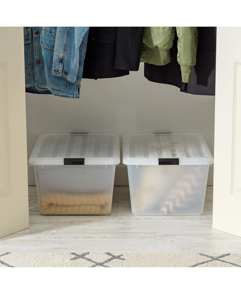 Iris Usa 5Pack 68qt/17gal Clear View Plastic Storage Bin with Lid