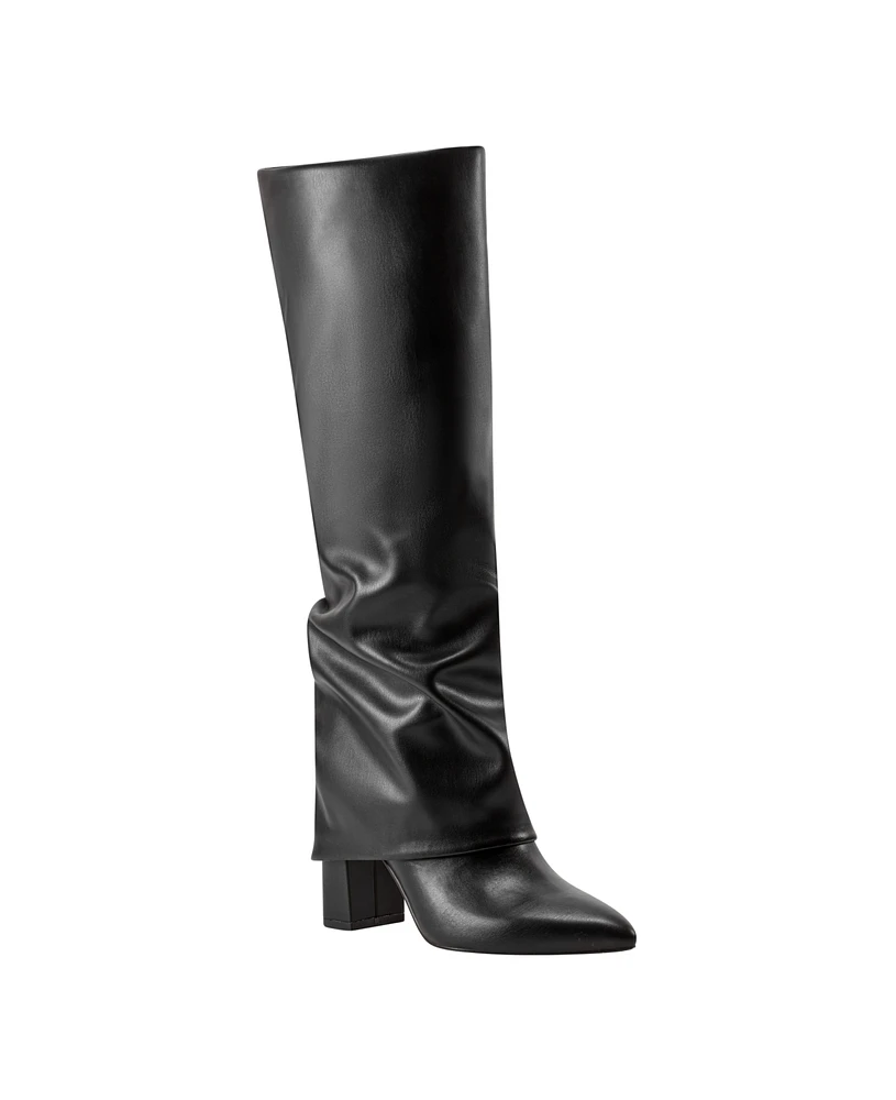 Marc Fisher Women's Faldo Block Heel Pointy Toe Dress Boots