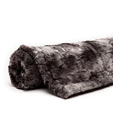 Chanasya Premium Wolf Faux Fur Throw Blanket - Soft, Fuzzy Sherpa & Minky For Bed or Couch 108" x 86” (King Size)
