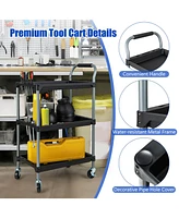 Costway 3 Layer Utility Rolling Tool Cart with Lockable Universal Wheels Ergonomic Handle