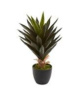 Slickblue Artificial Agave Plant Lifelike Faux Succulent for Home Decor (Set of 2)