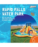 Banzai Rapid Falls Dual Slides Outdoor Water Park Climbing Rope Lagoon, Ages 5+